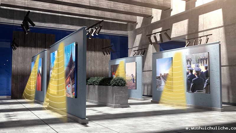 档案馆定向音响，定向发声示意图