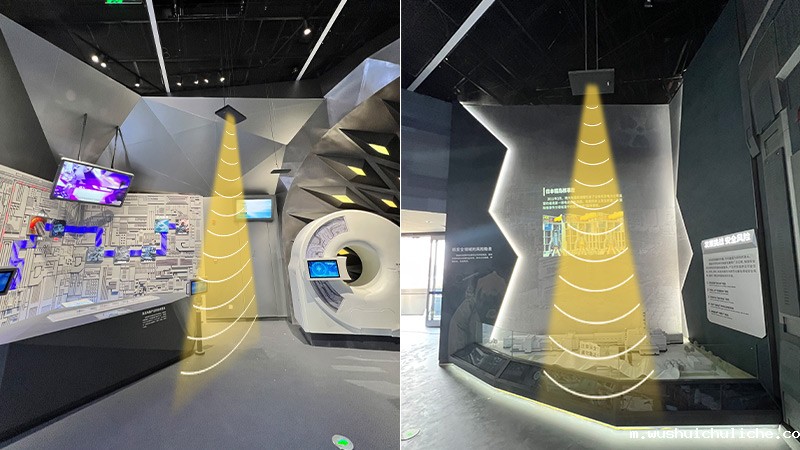 展厅定向音箱，吊顶安装示意图