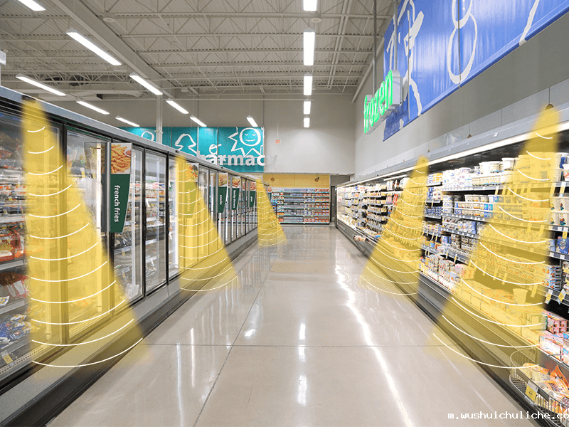 商品货架定向音箱示意图