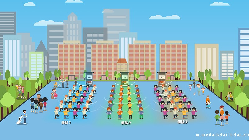 广场舞定向音响，定向发声示意图